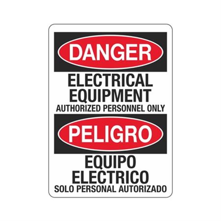 Danger Electrical Equipment Authorized Personnel/Bilingual